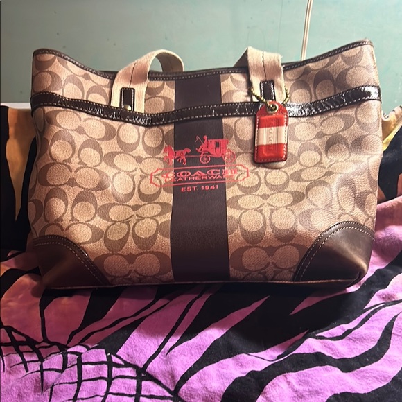 Coach Brown Signature Tote Bag - Picture 1 of 11